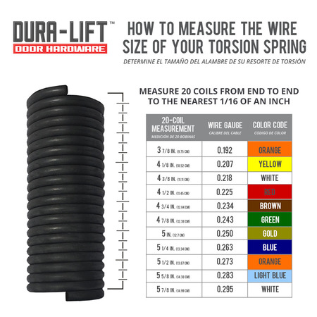 Dura-Lift 0.225 in. Wire x 2 in. D x 29 in. L Torsion Spring in Red Left Wound for Sectional Garage Doors DLTR229L